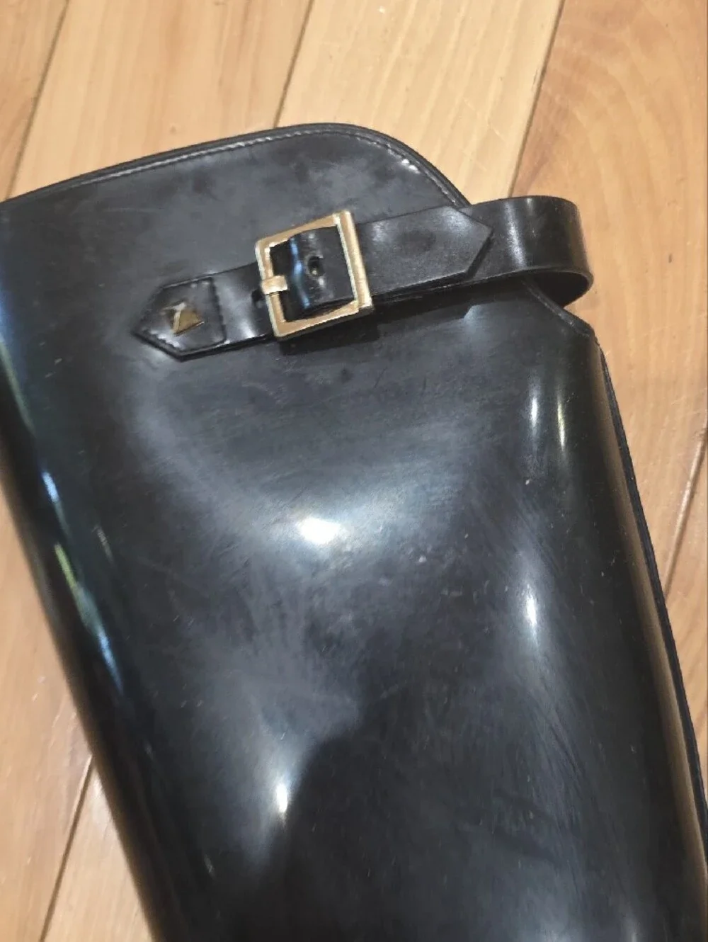 Valentino Black With Gold Stub Rain Boot